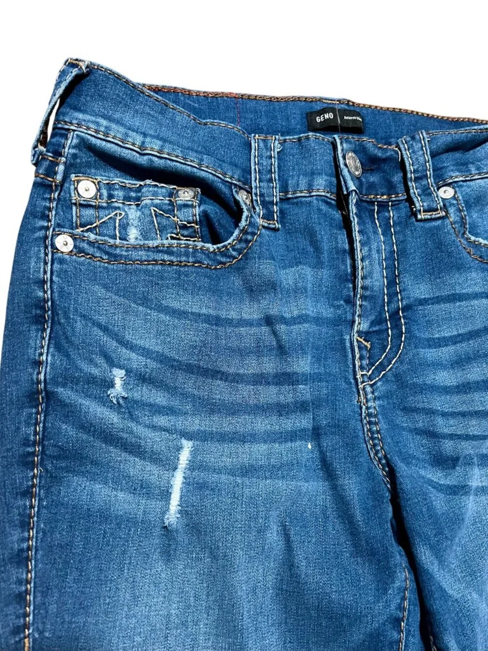 True Religion World Tour Geno Relaxed Slim Flit Distressed Denim Jeans, Men's 32